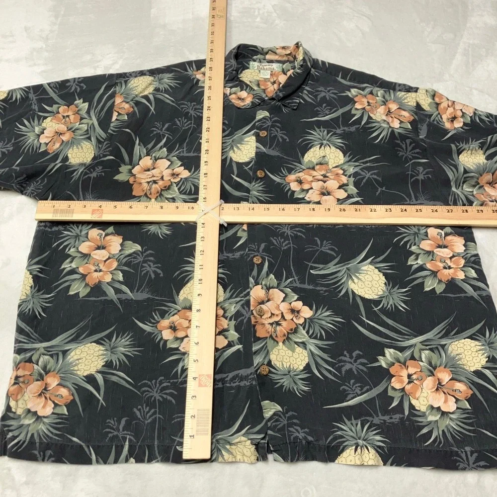 Tommy Bahama Shirt Silk Pineapple Floral Hawaiian Camp Button Up Mens 2XL
